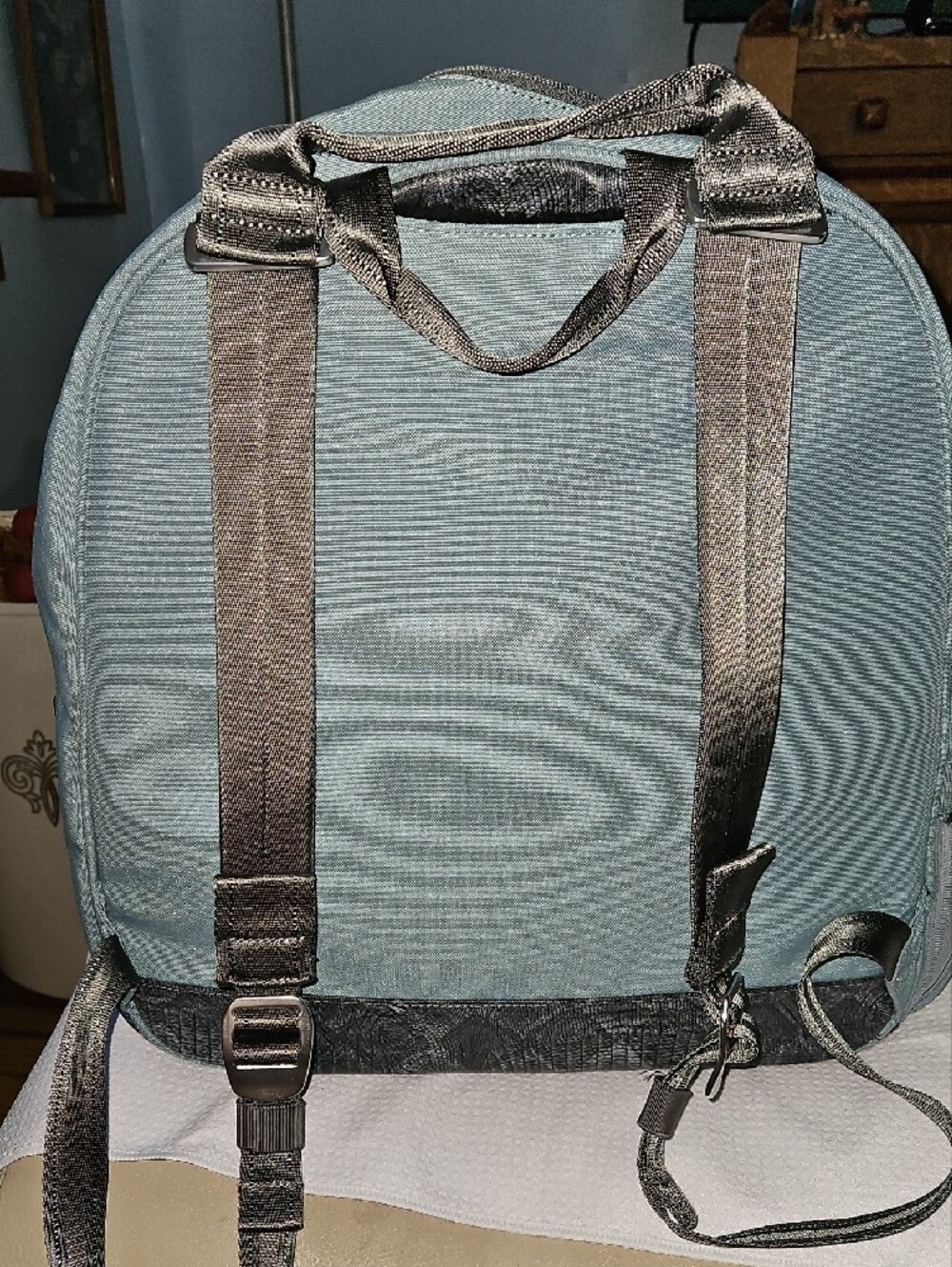 Melbourne Doubletake Pickleball Backpack Blue w/ Faux Gray Snakeskin Accent - Picture 4 of 10